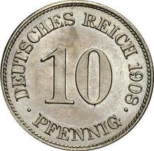 10 пфеннигов 1908 E  