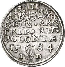 Трояк (3 гроша) 1584    "Большая голова"