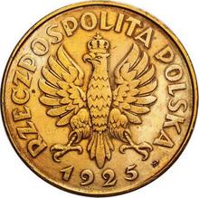 5 Zlotych 1925 ⤔   "81 Perlen Umrandung" (Probe)
