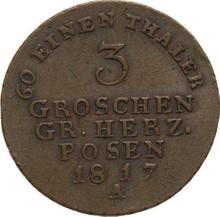 3 Grosze 1817 A   "Grand Duchy of Posen"