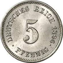 5 пфеннигов 1896 J  