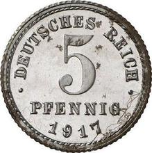 5 пфеннигов 1917 E  