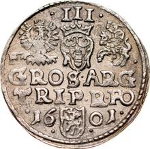 Trojak (3 groszy) 1601  F  "Casa de moneda de Wschowa"