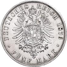 5 marcos 1876 J   "Hamburg"