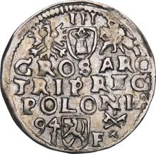 Трояк (3 гроша) 1594  IF  "Познаньский монетный двор"