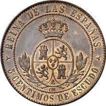 5 centimos de escudo 1866  OM 