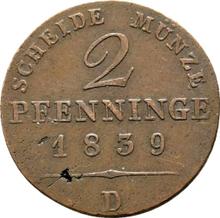 2 Pfennig 1839 D  