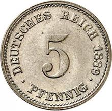 5 fenigów 1889 D  
