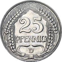 25 fenigów 1909 D  