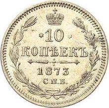 10 kopiejek 1873 СПБ HI  "Srebro próby 500 (bilon)"
