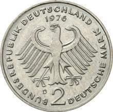 2 марки 1976 D   "Аденауэр"