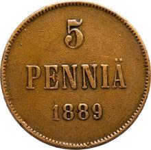 5 Penniä 1889   