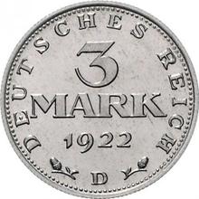 3 marki 1922 D   "Konstytucja"