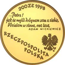 200 Zlotych 1998 MW  ET "200th Birthday of Adam Mickiewicz"