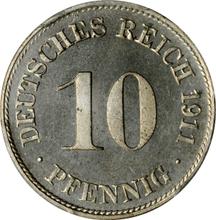 10 пфеннигов 1911 D  