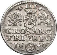 3 Groszy (Trojak) 1660    "Krakow Mint"