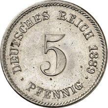 5 fenigów 1889 F  