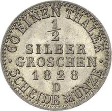 Medio Silber Groschen 1828 D  