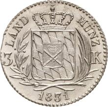 3 kreuzers 1831   