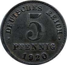 5 пфеннигов 1920 J  