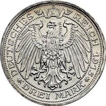 3 marcos 1915 A   "Mecklemburgo-Schwerin"