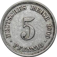 5 fenigów 1909 D  