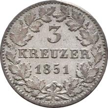 3 Kreuzer 1851   