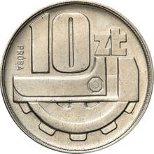 10 Zlotych 1958    "Schlüssel und Zahnrad" (Probe)