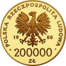 200000 Zlotych 1988 MW  ET "John Paul II - 10 years pontification"
