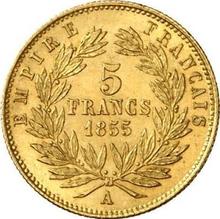 5 Franken 1855 A   "Kleiner Durchmesser"