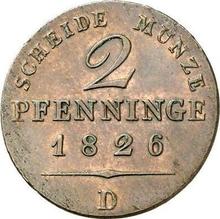 2 Pfennige 1826 D  