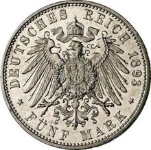 5 marcos 1893 J   "Hamburg"
