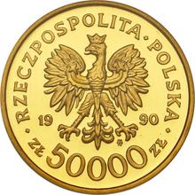 50000 Zlotych 1990 MW   "The 10th Anniversary of forming the Solidarity Trade Union"