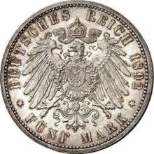 5 марок 1892 F   "Вюртемберг"