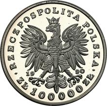 100000 Zlotych 1990    "Józef Piłsudski"