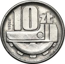 10 Zlotych 1960    "Schlüssel und Zahnrad" (Probe)