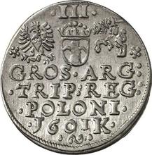 Trojak (3 groszy) 1601  K  "Casa de moneda de Cracovia"