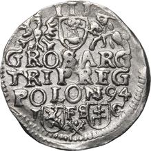 Trojak (3 groszy) 1594  IF SC  "Casa de moneda de Bydgoszcz"