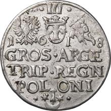 3 Groszy (Trojak) 1618    "Krakow Mint"