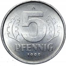5 fenigów 1990 A  