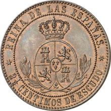 2 1/2 centimos de escudo 1865   