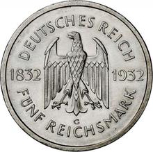 5 рейхсмарок 1932 G   "Гёте"