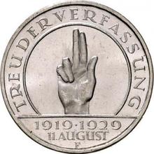 3 Reichsmarks 1929 F   "Constitución"
