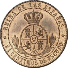 2 1/2 Centimos de Escudo 1867  OM 