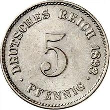 5 fenigów 1893 G  