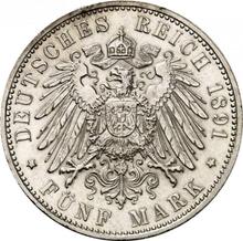 5 marcos 1891 J   "Hamburg"