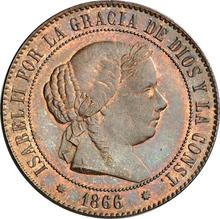 5 centimos de escudo 1866   
