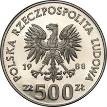 500 złotych 1988 MW  ET "XIV Mistrzostwa Świata w Piłce Nożnej - Włochy 1990" (PRÓBA)