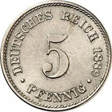 5 fenigów 1889 J  