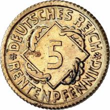 5 Rentenpfennig 1923 F  
